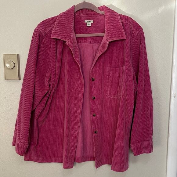L.L. Bean Jackets & Blazers - L.L. Bean Women's Vibrant Pink Corduroy Utility Jacket